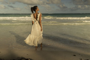 Open Back Ruffle Maxi Dress | CHACAH DRESS