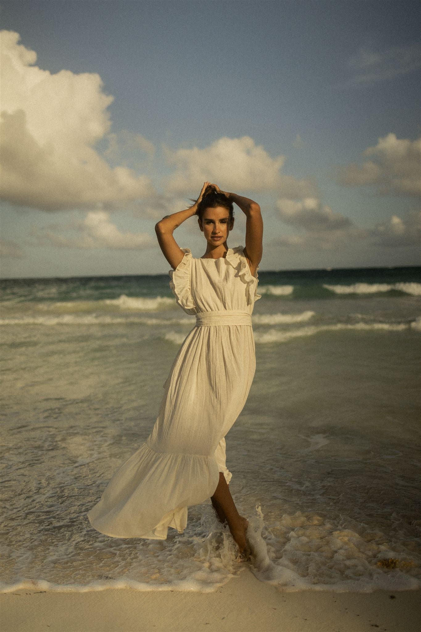 Open Back Ruffle Maxi Dress | CHACAH DRESS