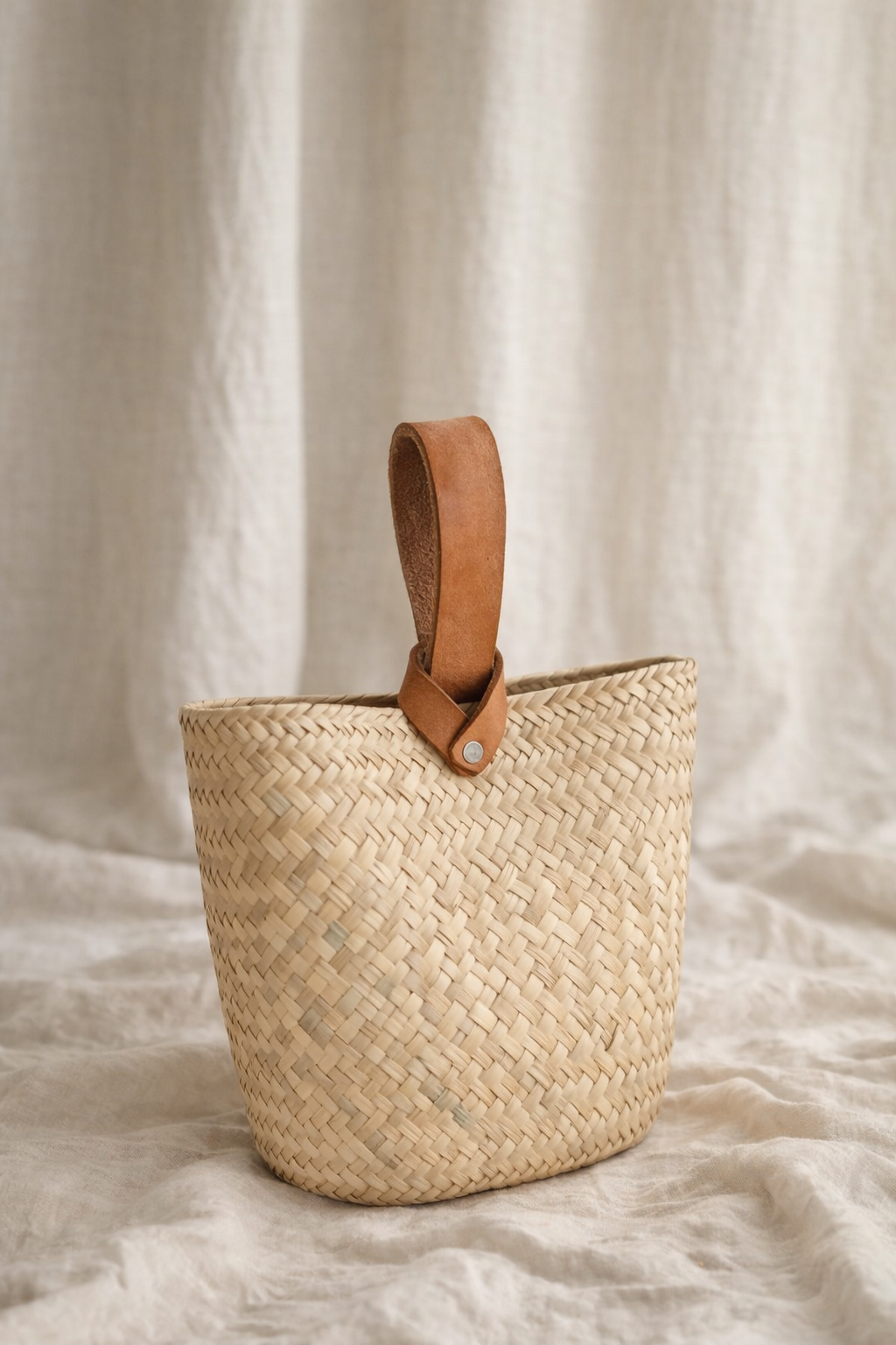 Straw & Leather Handbag | ELENA