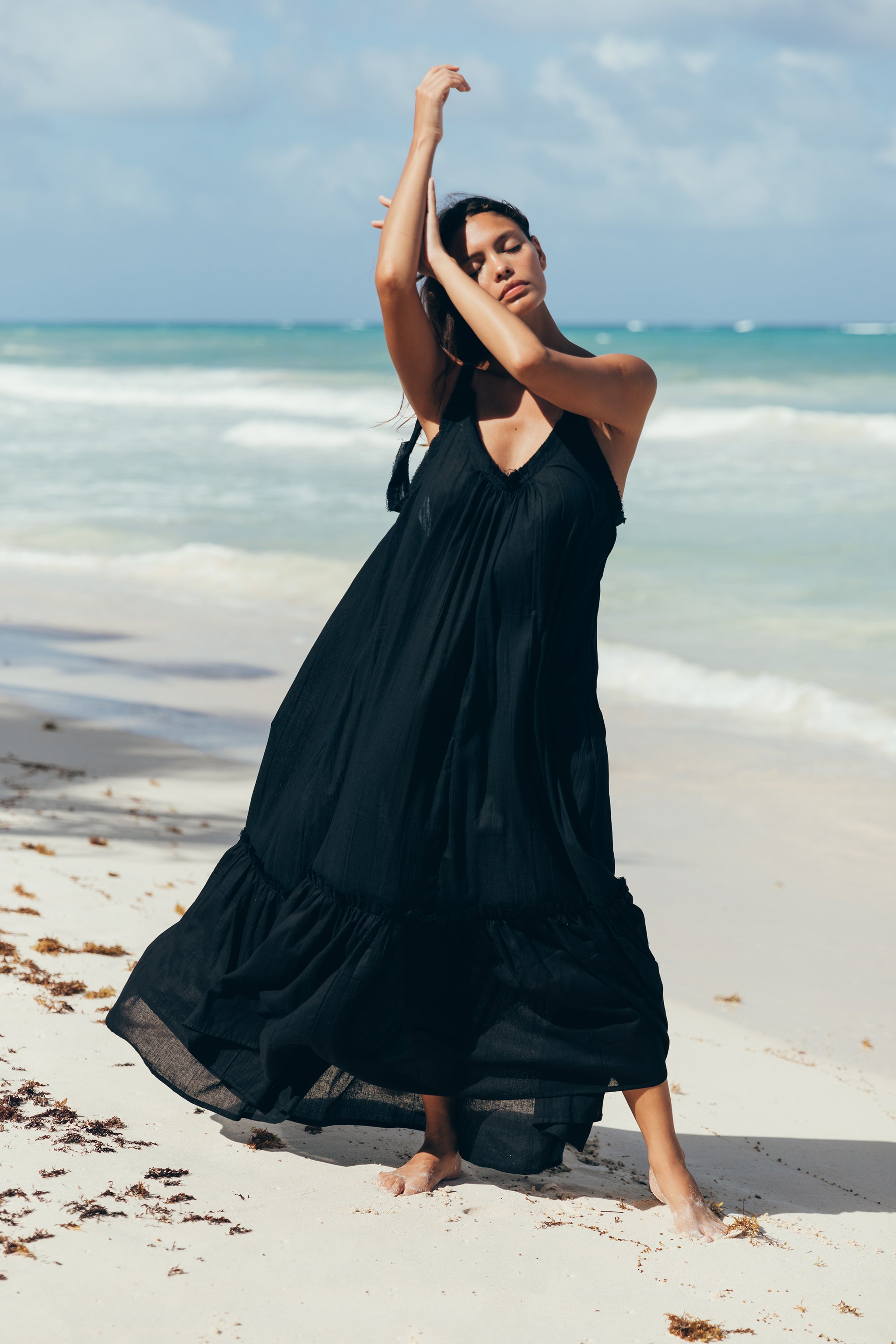 BACALAR RUFFLE Maxi Beach Dress Ruffle Dress Low Back Dress | - Wanderlustulum BACALAR RUFFLE Maxi Beach Dress Ruffle Dress Low Back Dress | - Wanderlustulum