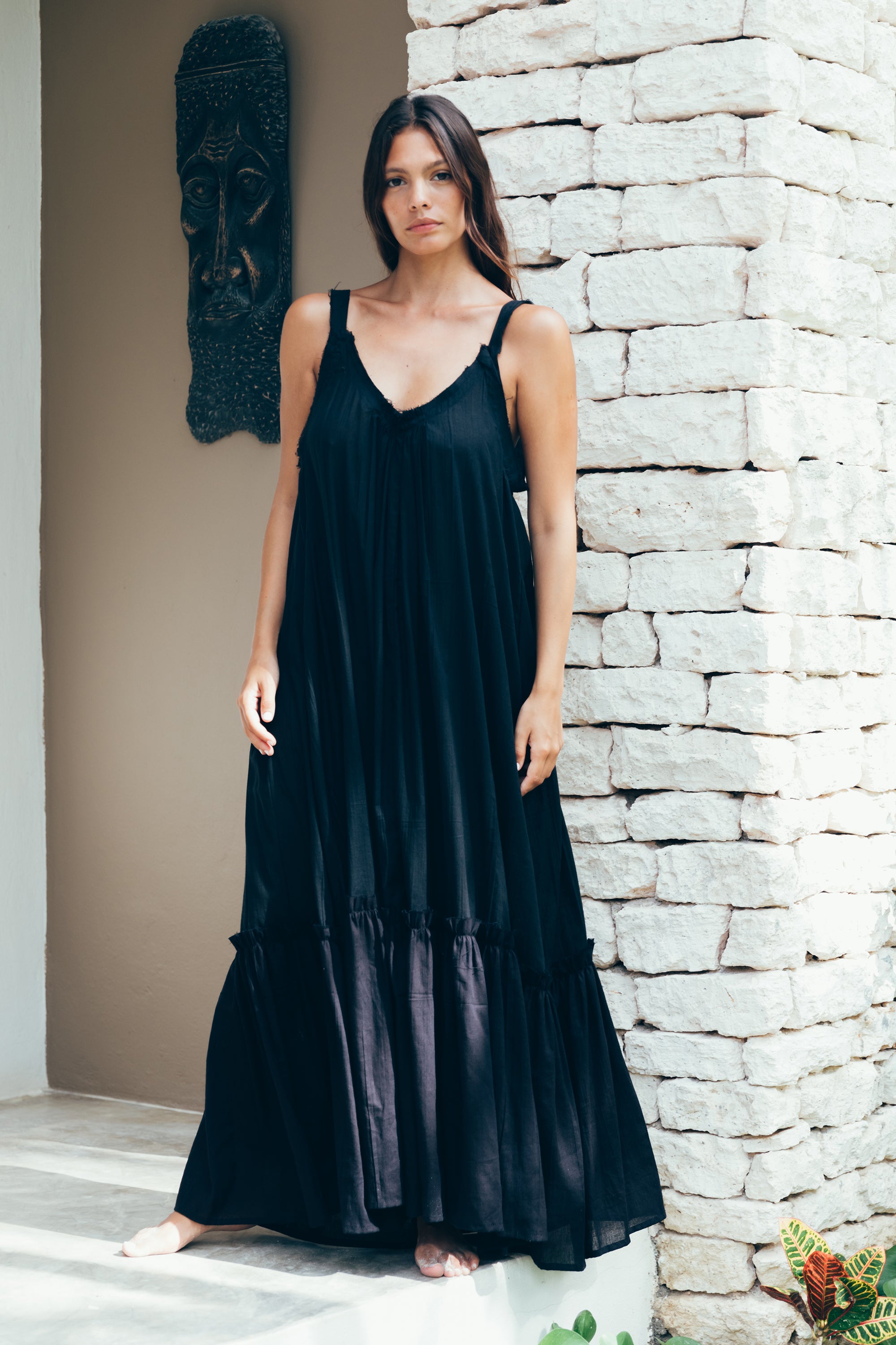 Ruffle dress, beach dress, maxi dress, low back dress, cotton dress, cotton beach dress, ruffle maxi dress