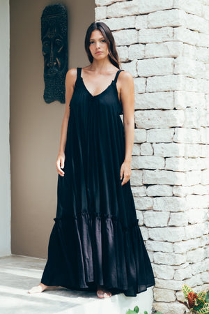 Ruffle dress, beach dress, maxi dress, low back dress, cotton dress, cotton beach dress, ruffle maxi dress