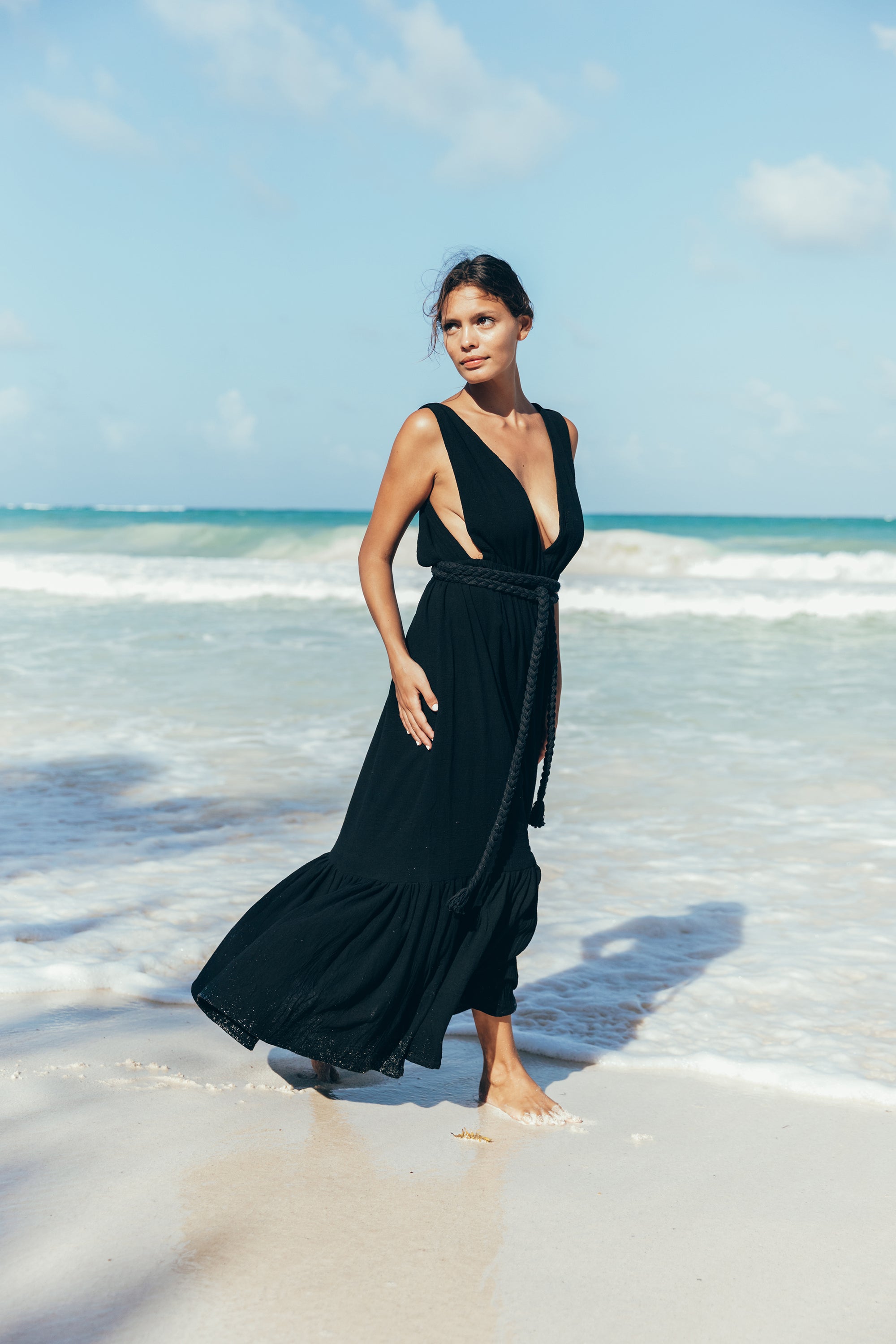 Tulum dress, beach dress, ruffle dress, maxi beach dress, open back dress, tulum style, tulum clothes, goddess dress, goddess gown, beach bride dress, boho beach bride dress