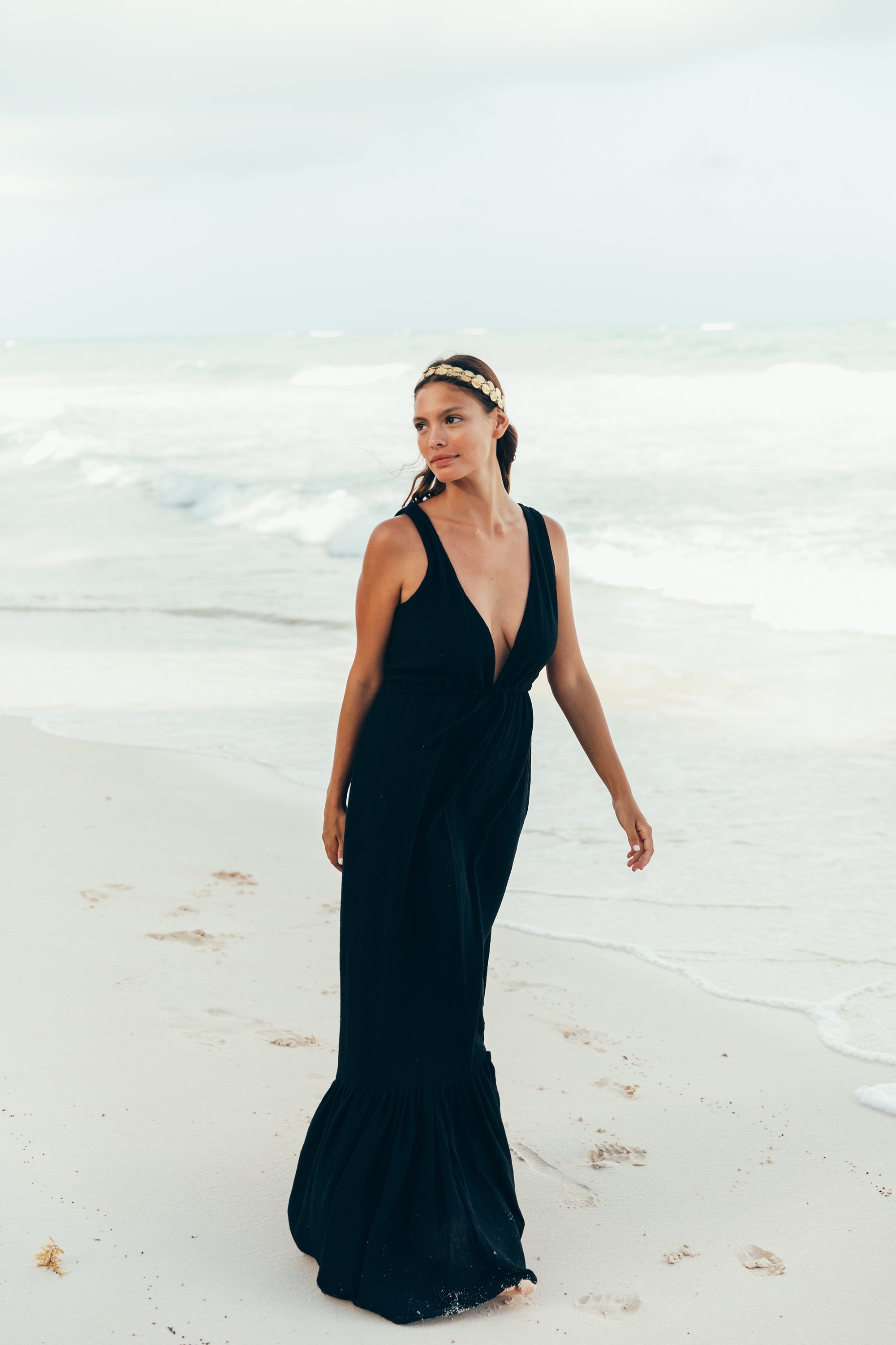 Tulum Dress, Plunge V Neck Maxi Dress, Cotton Maxi Dress, Beach Dress, Boho Bride Dress, Beach Bride Dress, Maxi Ruffle Dress, Beach Ruffle Dress
