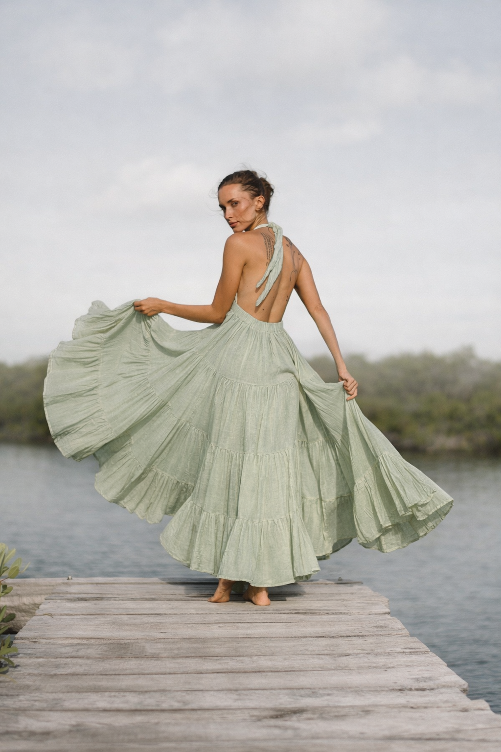 Halter Maxi Ruffle Dress | FRANCESCA - Wanderlustulum Halter Maxi Ruffle Dress | FRANCESCA - Wanderlustulum