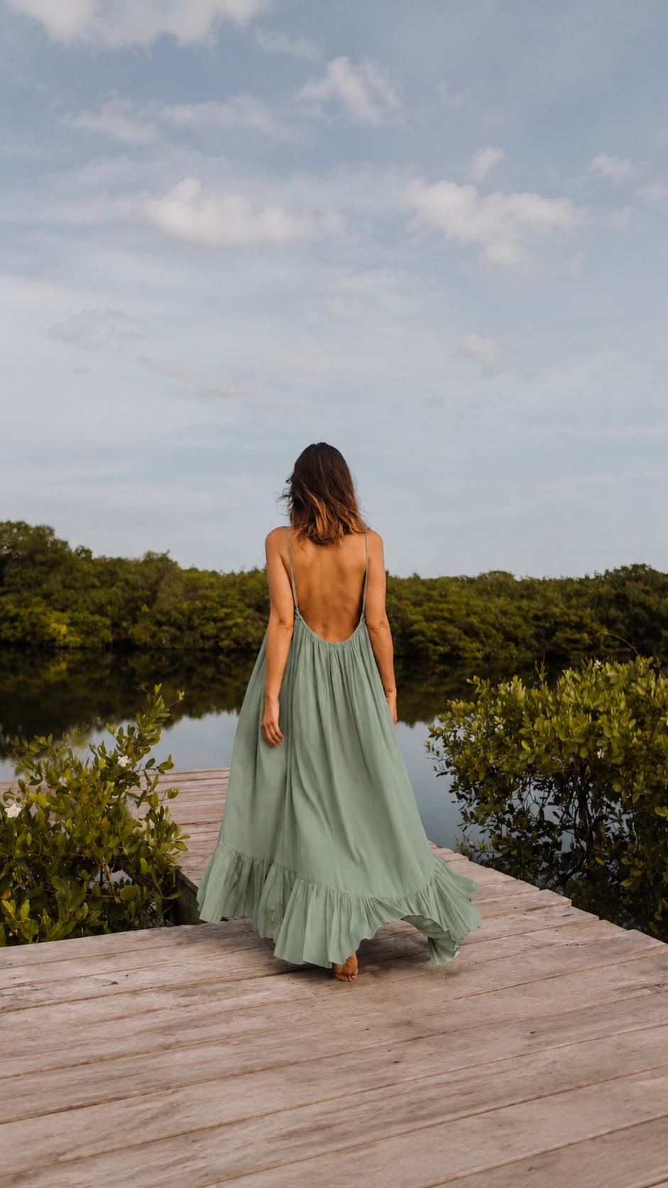 leisure dress long Ruffle Maxi Dress, Tulum Beach Dress, Dresses Bin-925208-SA1 Lined Pants | Brooks Slip this on and Bottom Size:30x34