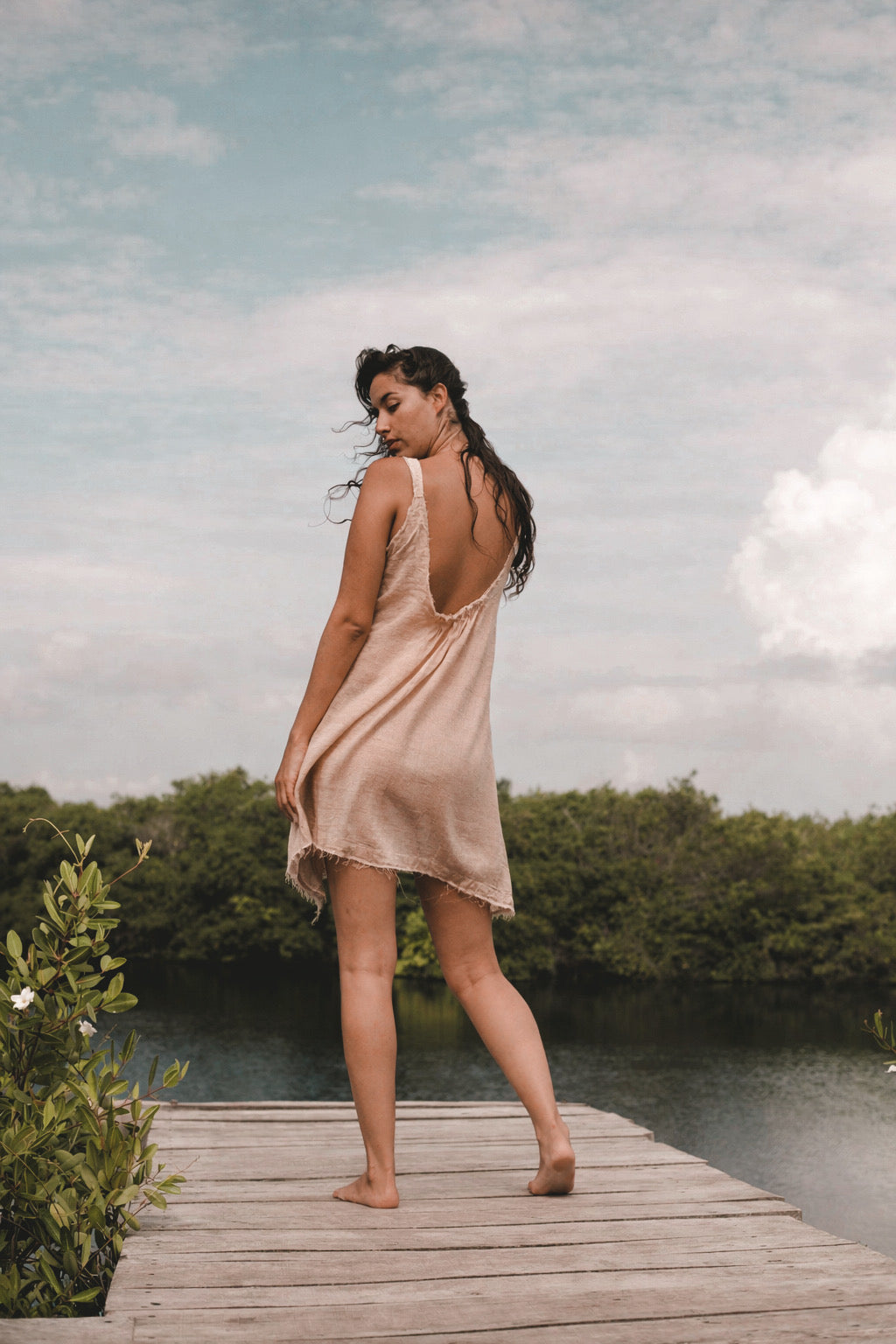 Organic Cotton short frayed dress | BACALAR SHORT