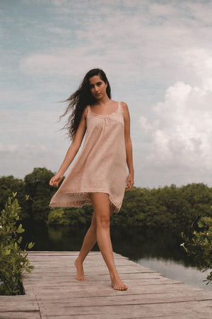 Organic Cotton short frayed dress | BACALAR SHORT