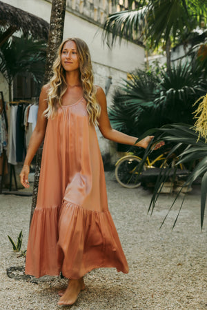 Low Back Dress | COBA RUFFLE SILK