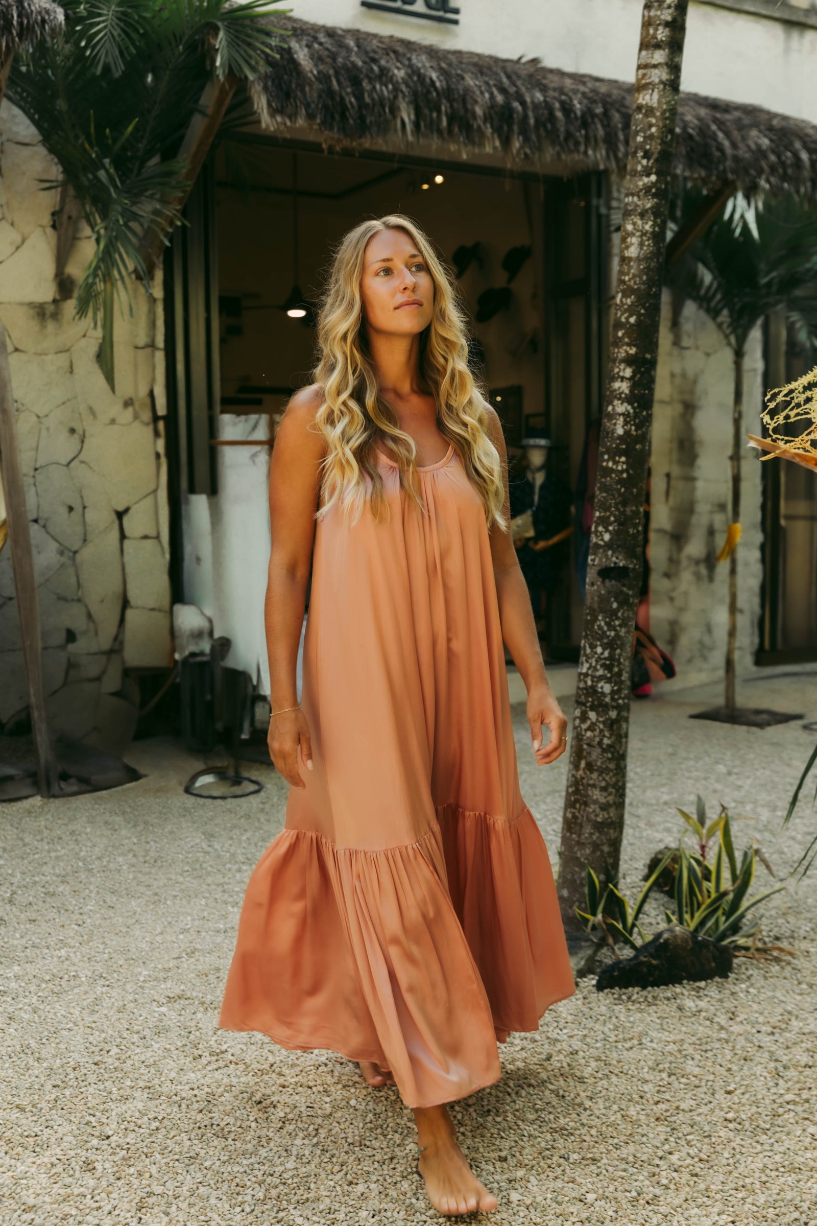 Low Back Dress | COBA RUFFLE SILK