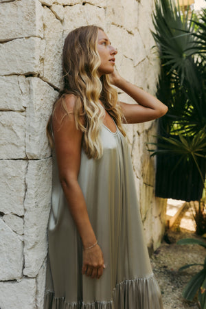 Low Back Dress | COBA RUFFLE SILK