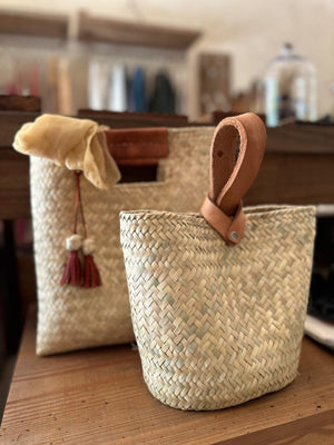 Straw & Leather Handbag | Elena