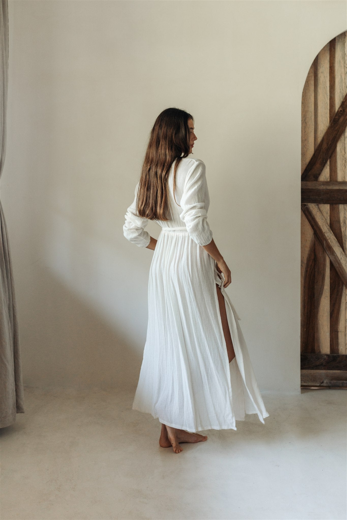 Cotton gauze kimono, gauze robe, cotton gauze dress | - Wanderlustulum
