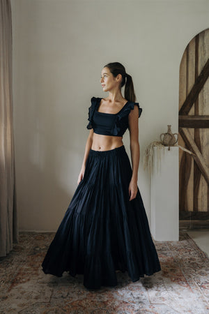 Ruffle Crop Top |  FRANCESCA