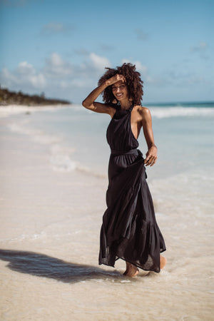 Peasant Skirt Halter Maxi Dress | SAC BE
