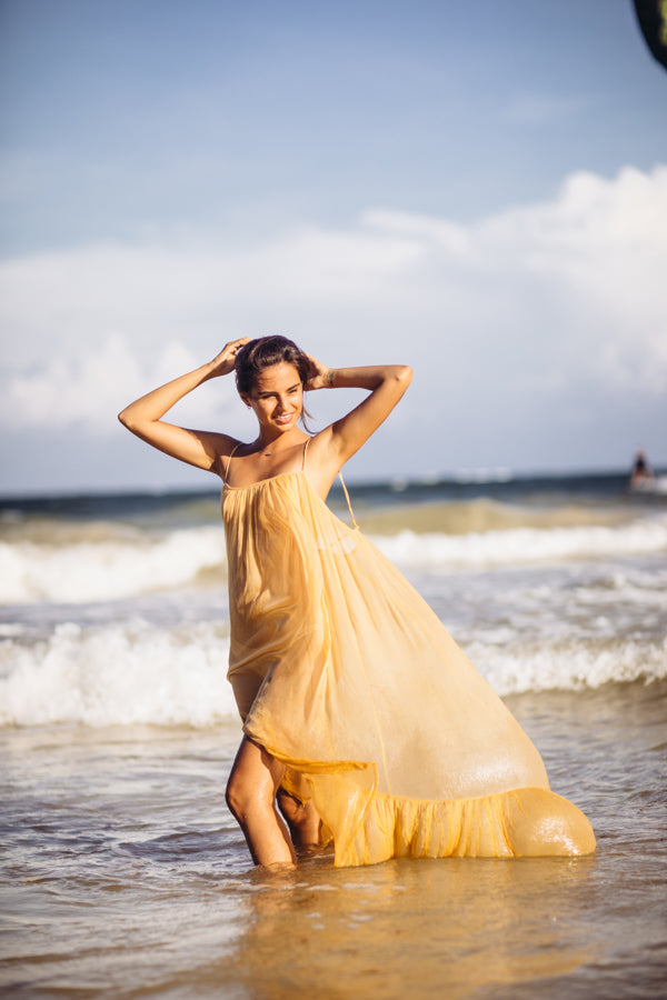 Long Sheer Silk Dress