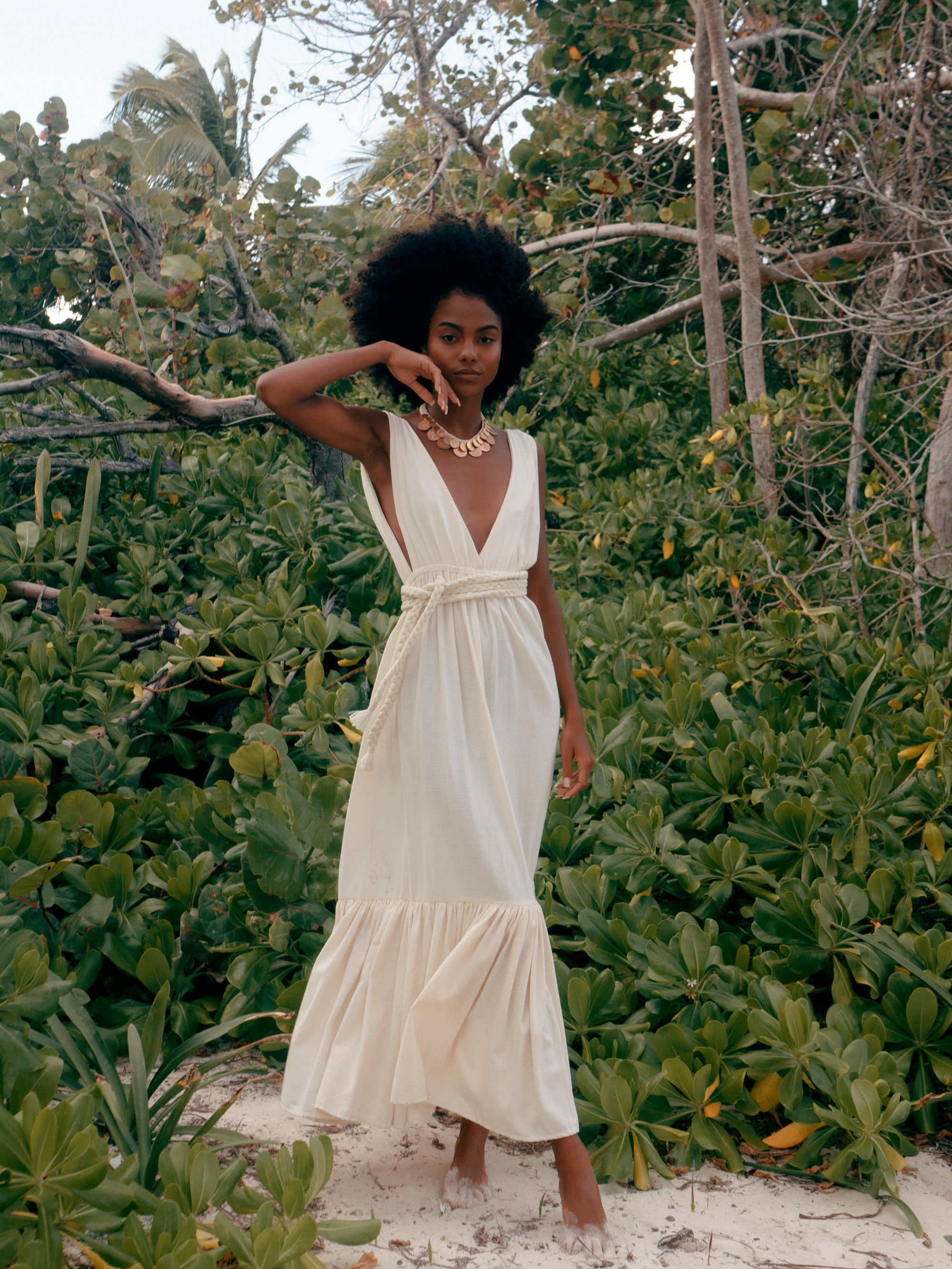 BALCHE Goddess Tulum Dress, Beach Bride Dress, Boho Maxi Ruffle Dress | - Wanderlustulum BALCHE Goddess Tulum Dress, Beach Bride Dress, Boho Maxi Ruffle Dress | - Wanderlustulum