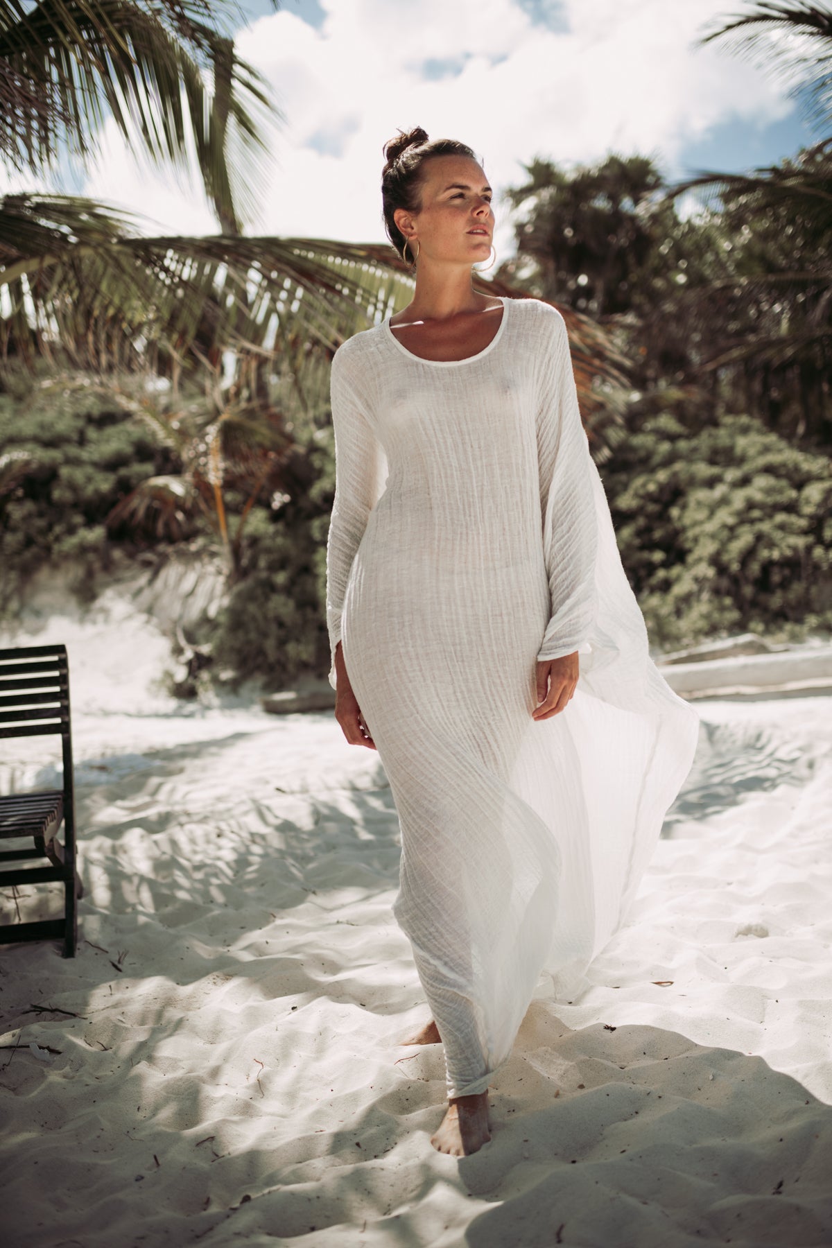 Italian Linen Kaftan Maxi Dress | POSITANO