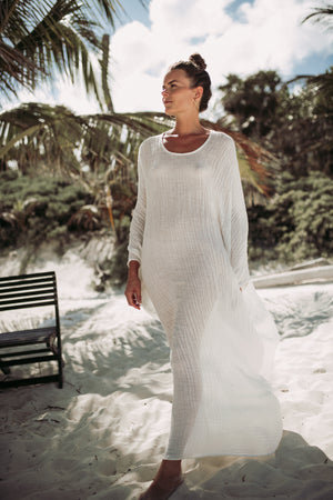 Italian Linen Kaftan Maxi Dress | POSITANO