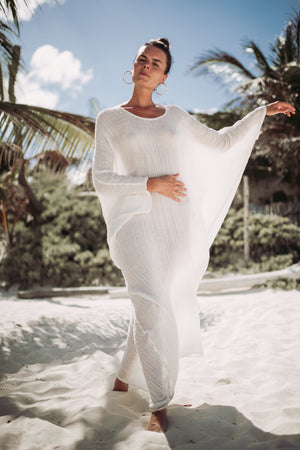 Italian Linen Kaftan Maxi Dress | POSITANO