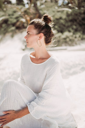 Italian Linen Kaftan Maxi Dress | POSITANO