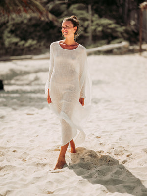 Italian Linen Kaftan Maxi Dress | POSITANO