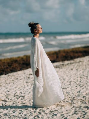 Italian Linen Kaftan Maxi Dress | POSITANO