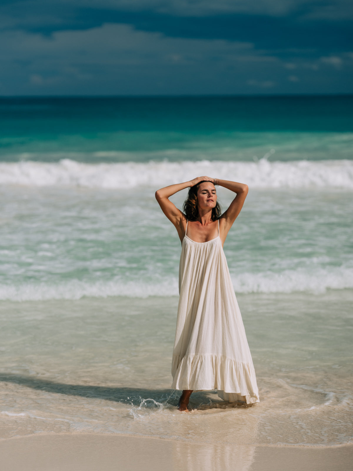 Ruffle Maxi Dress, Long Flowy Beach Cotton Dress, Beach Bride