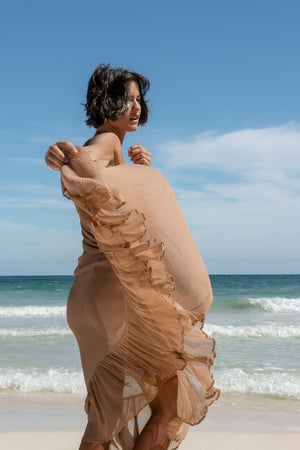 Satin Dress, Silk Dress, Silky Dress, Short Silk Dress, Tulum Clothing, Tulum Dress, Short Ruffle Dress, Short Silk Ruffle dress, Tulum dress, Silk Maxi dress, Sheer Silk Dress, Silk Ruffle Dress