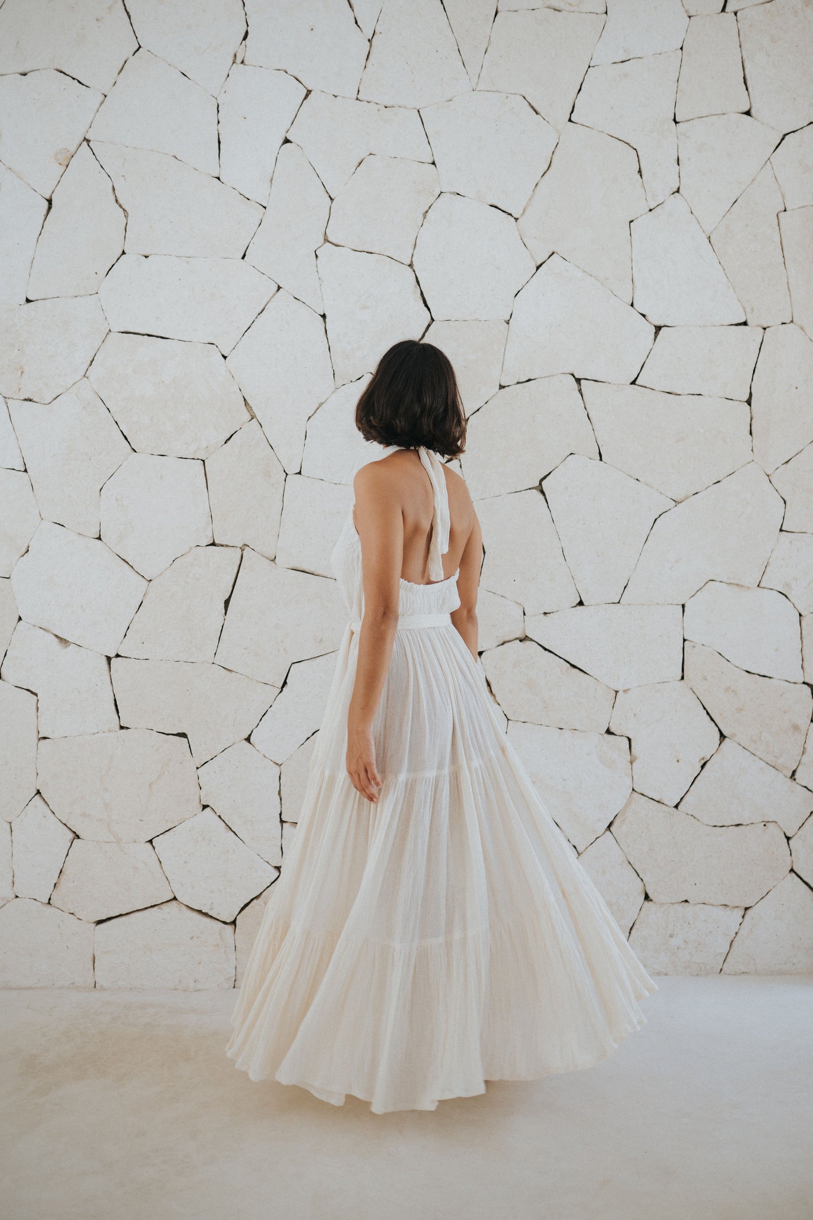 Peasant Skirt Halter Maxi Dress | SAC BE