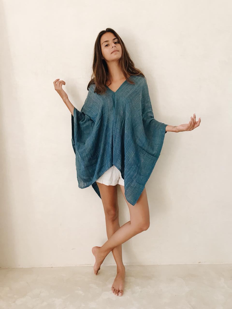 Oaxaca Poncho | Blue