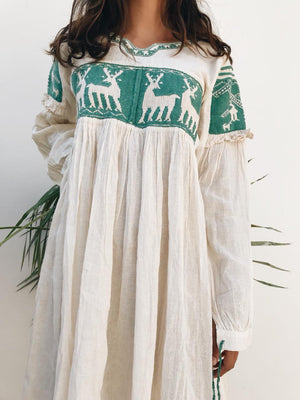 Oaxaca embroidered long sleeve dress