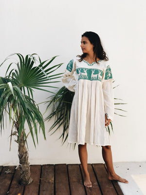 Oaxaca embroidered long sleeve dress