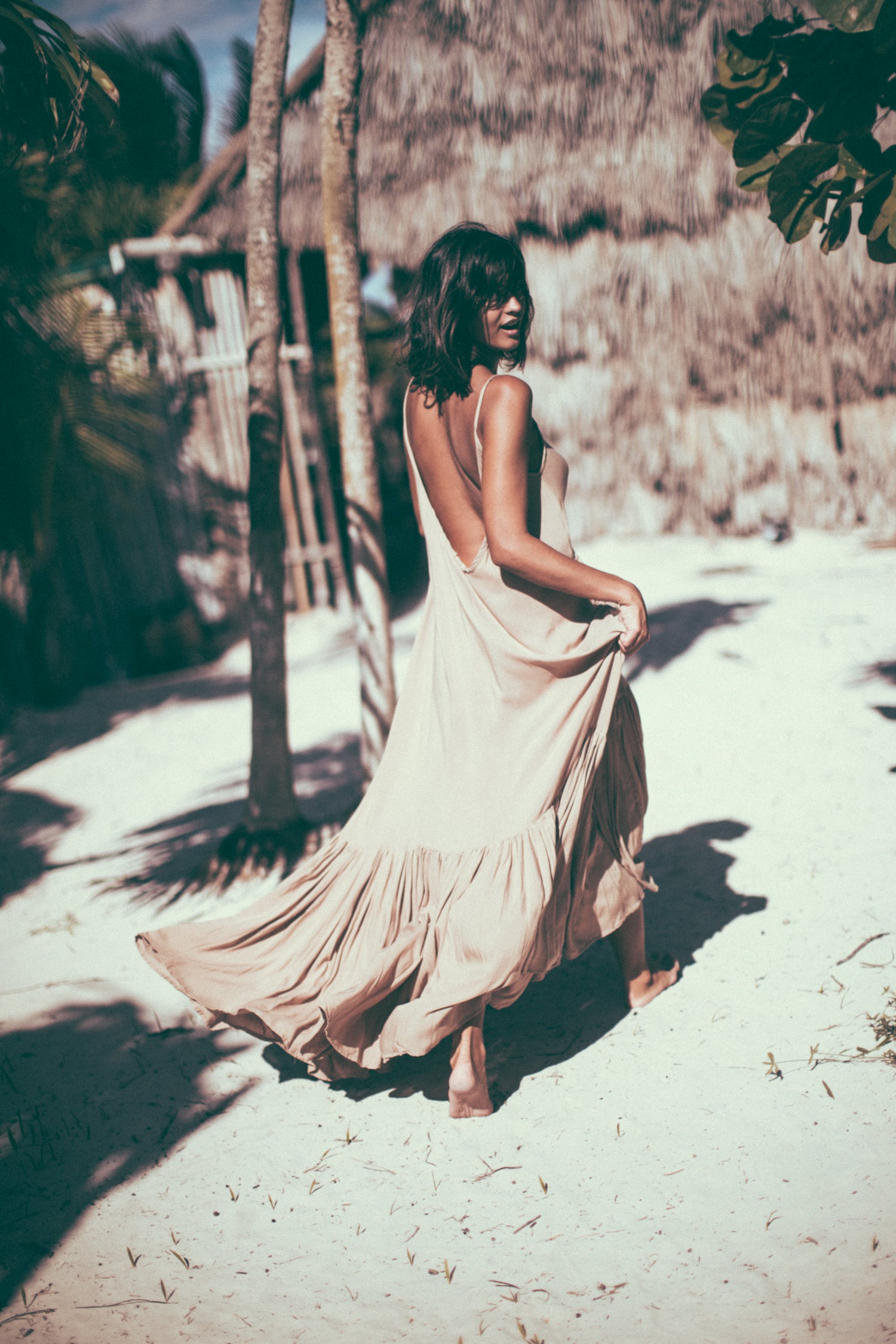 Backless dress, Tulum dress, Ruffle Maxi Dress, Low Back Dress, Beach Dress, Cotton Dress, Open back dress, beach bride dress, ruffle maxi beach dress, boho bride, tulum wedding, tulum bride dress