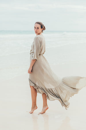 Kimono Robe Ruffle Dress | PALMA REAL