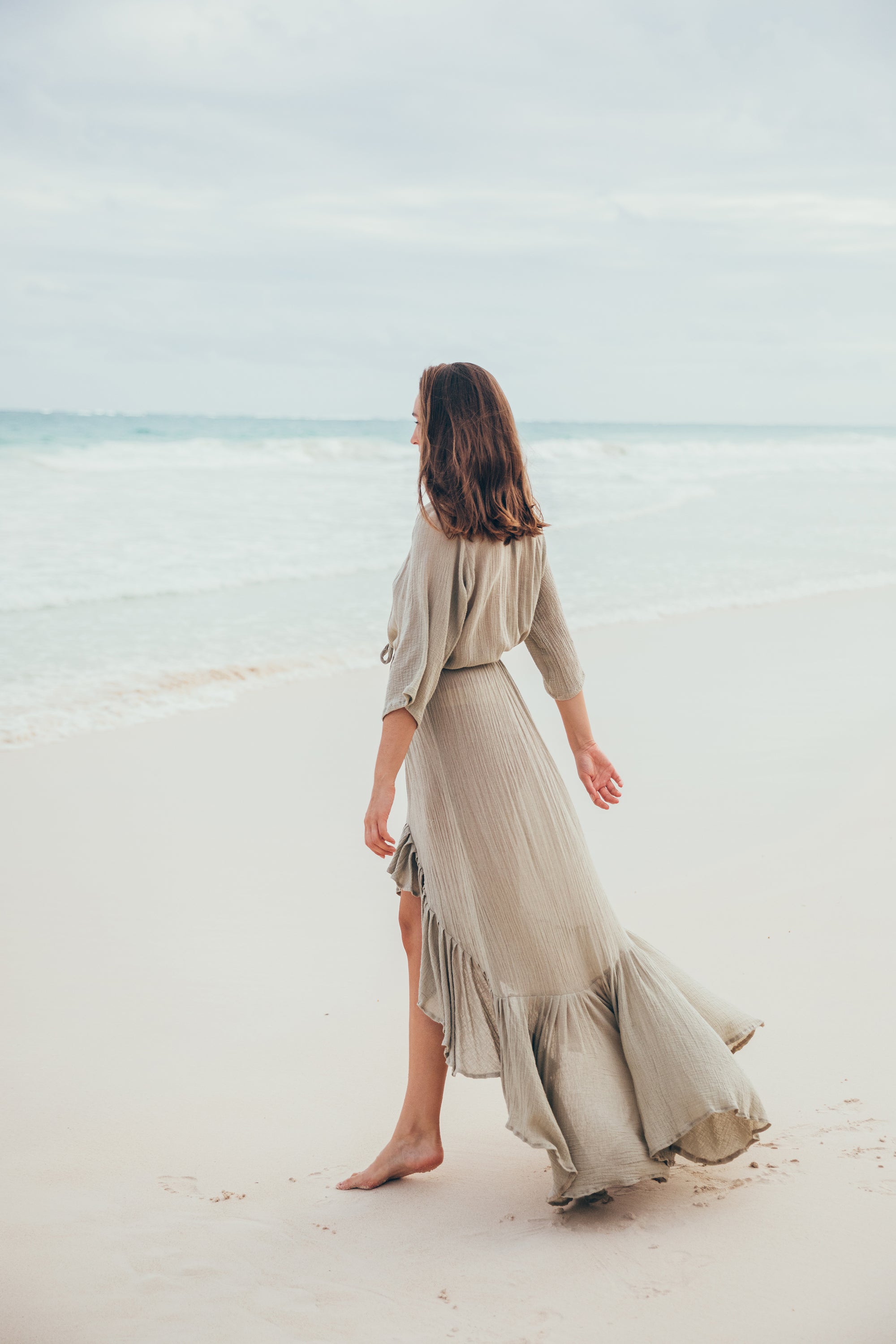 Kimono Robe Ruffle Dress | PALMA REAL