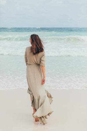 Kimono Robe Ruffle Dress | PALMA REAL