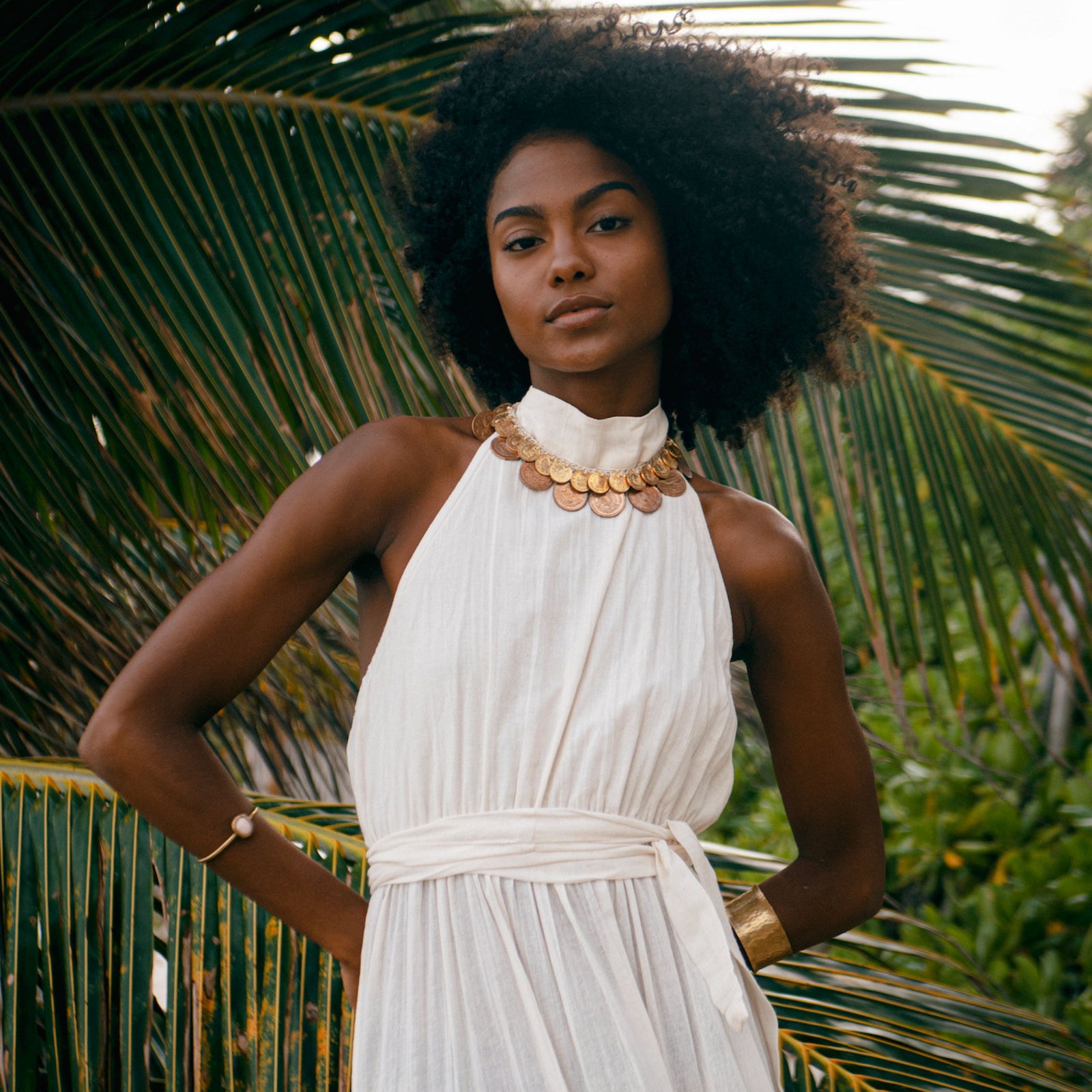 Daniela Bustos Maya, coin necklace, handmade necklace, coin jewelry, tulum jewelry, tulum style, tulum outfit, tulum vibes outfit, tulum clothing, tulum dress, gold coins necklace