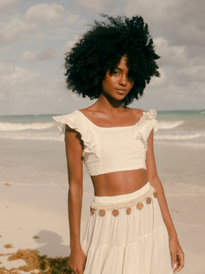Ruffle Crop Top |  FRANCESCA
