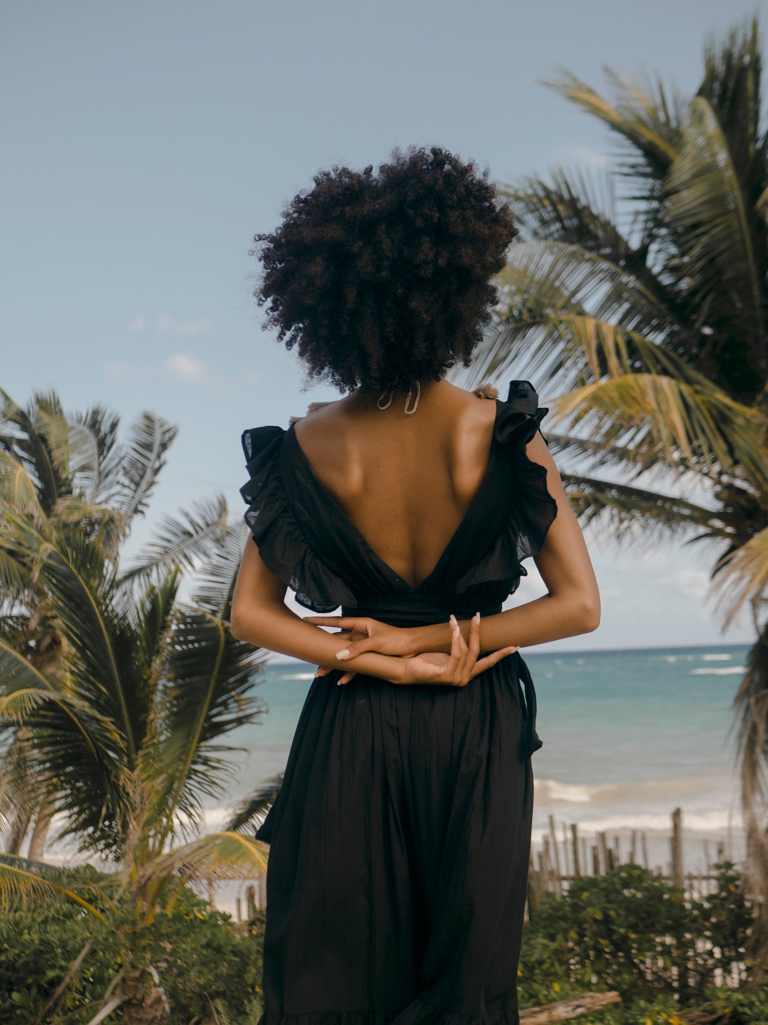 Tulum Dress, Open Back Ruffle Dress, Open back dress maxi, maxi dress, beach dress, ruffle maxi dress, ruffle sleeves dress, beach bride, boho bride, tulum bride, tulum wedding, Boho Beach Dress