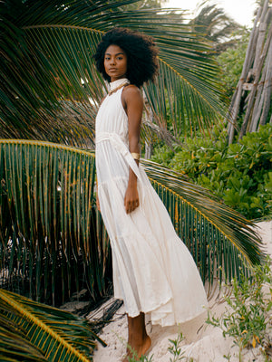 Peasant Skirt Halter Maxi Dress | SAC BE