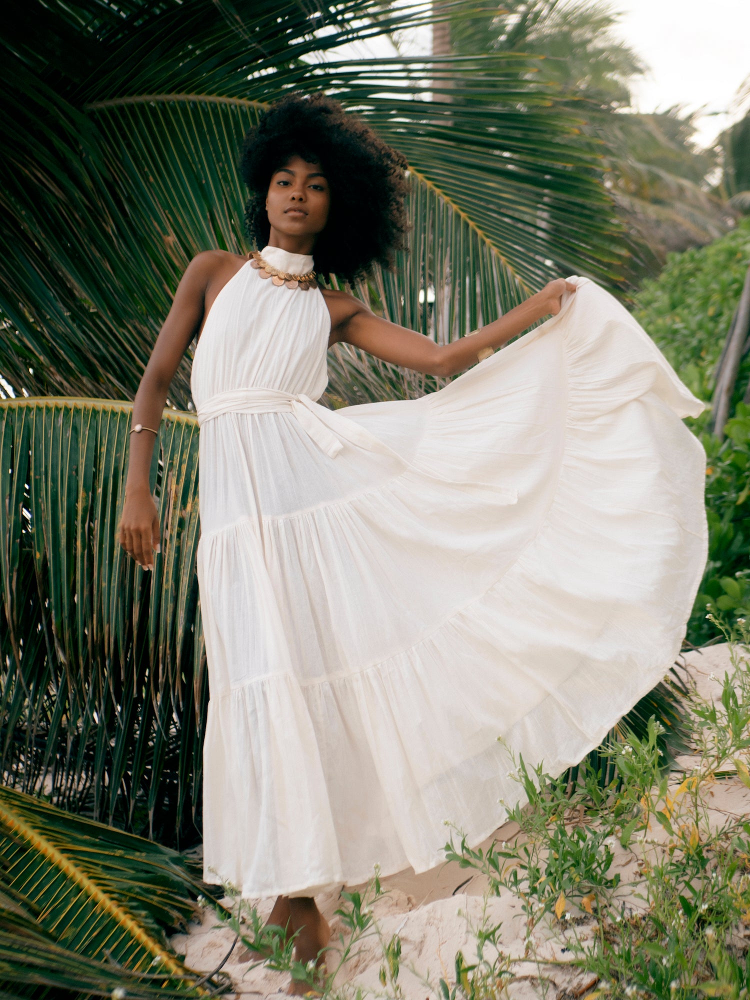 Peasant Skirt Halter Maxi Dress | SAC BE