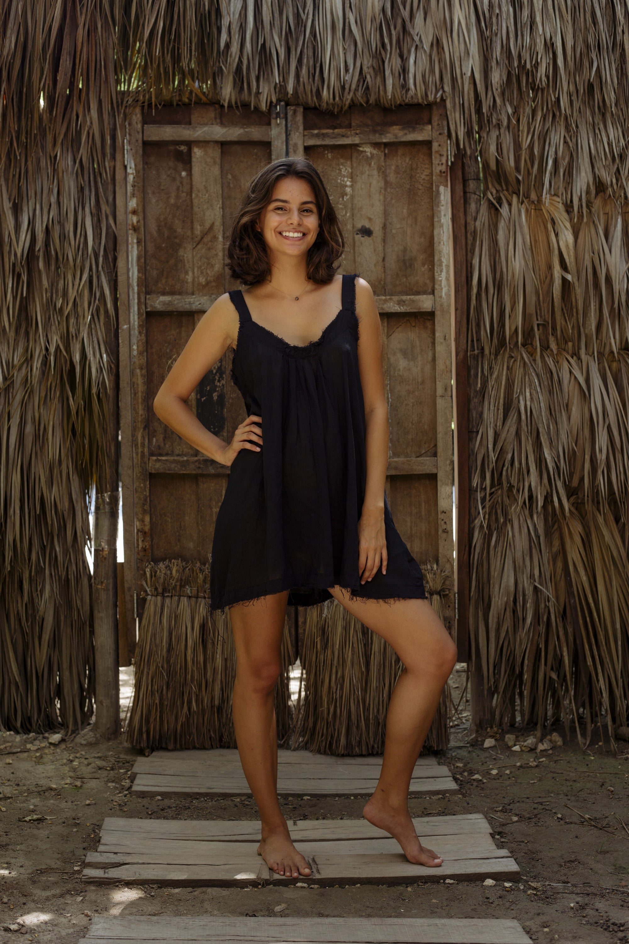 Women's Cotton Dress, Beach Cover-up, Summer Dress, Tulum Dress, Tulum Clothing, Frayed Dress, Beach Dress, Ruffle Dress
