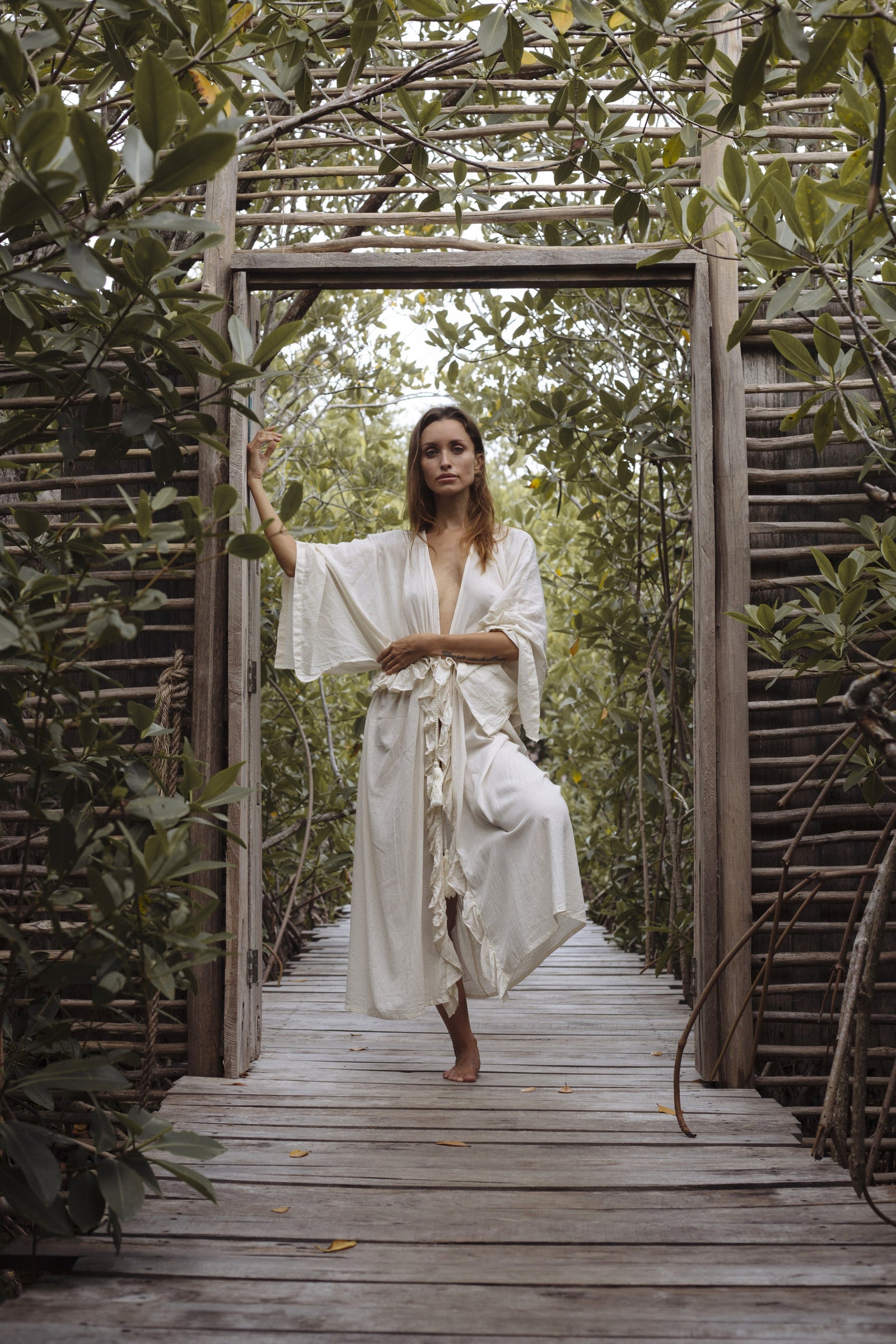 Japanese Kaftan Ruffle Dress | GRANADA