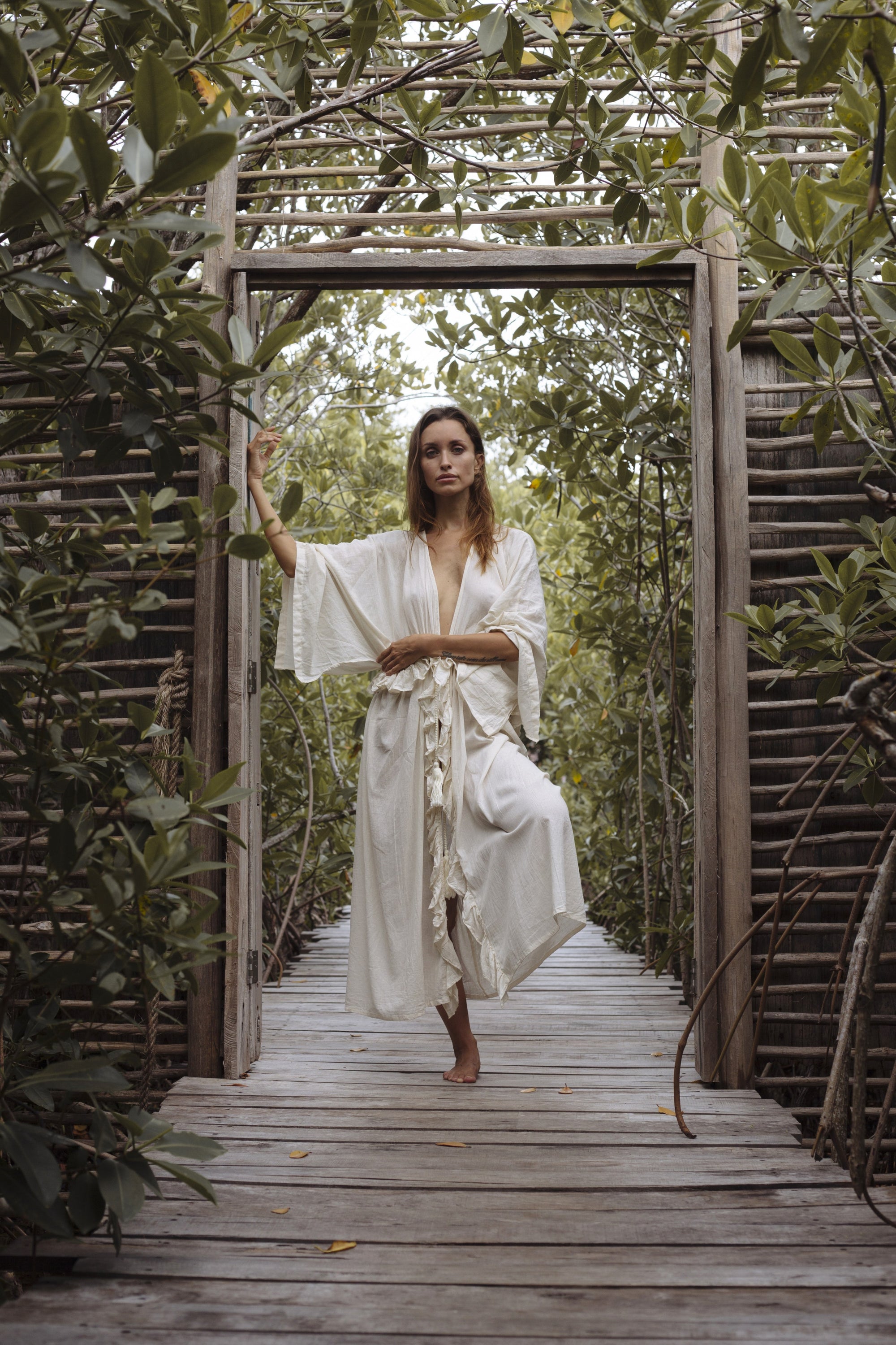 Japanese Kaftan Ruffle Dress | GRANADA