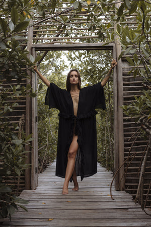 Japanese Kaftan Ruffle Dress | GRANADA
